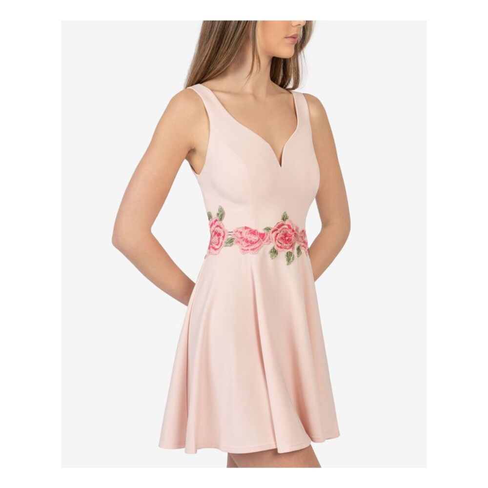 B DARLIN Womens Mini Dress Pink Sleeveless Button Closure Juniors 9\10 - Picture 3 of 4